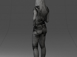 000117 Stylish Woman Holding Globe 0131 Modelo 3D