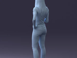 000117 Stylish Woman Holding Globe 0131 3dp 3D Print Model