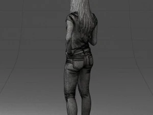 000117 Stylish Woman Holding Globe 0131 3dp 3D Print Model