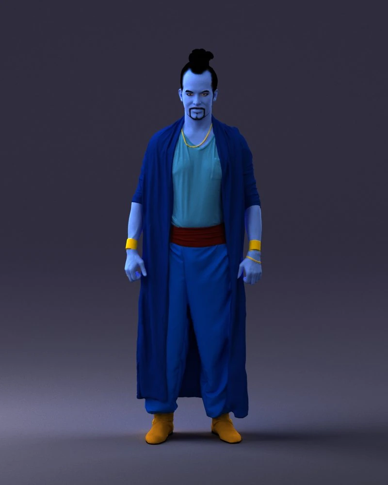 000301 Blue Genie Character 1101 3dp 3D Print Model .c4d .max .obj .3ds .fbx .stl .blend 