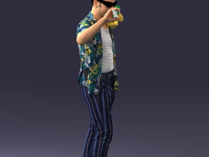 000304 Detective with Parrot 1101 3D Model