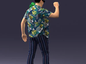 000304 Detective with Parrot 1101 3D Model