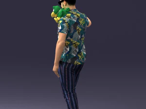 000304 Detective with Parrot 1101 3D Model