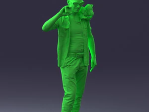 000304 Detective with Parrot 1101 3D Model