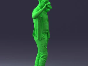 000304 Detective with Parrot 1101 3D Model