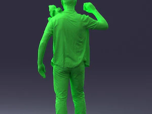 000304 Detective with Parrot 1101 3D Model