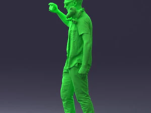 000304 Detective with Parrot 1101 3D Model