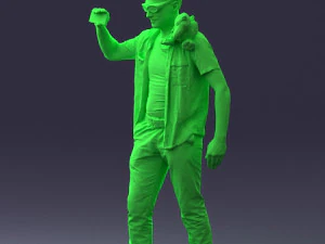 000304 Detective with Parrot 1101 3D Model