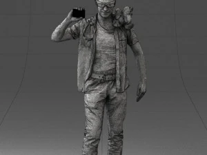 000304 Detective with Parrot 1101 3D Model