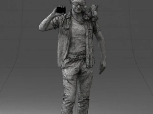 000304 Detective with Parrot 1101 3D Model