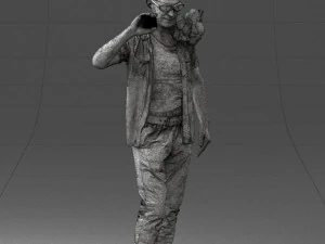 000304 Detective with Parrot 1101 3D Model