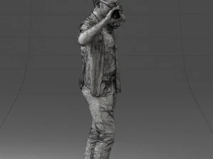 000304 Detective with Parrot 1101 3D Model