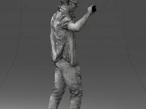 000304 Detective with Parrot 1101 3D Model