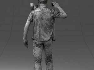 000304 Detective with Parrot 1101 3D Model
