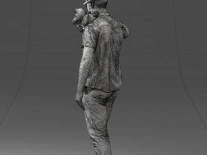 000304 Detective with Parrot 1101 3D Model