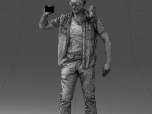 000304 Detective with Parrot 1101 3D Model