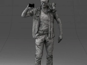 000304 Detective with Parrot 1101 3D Model