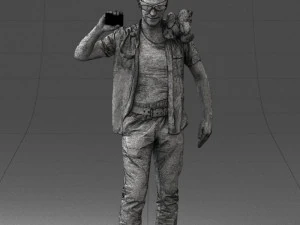 000304 Detective with Parrot 1101 3D Model