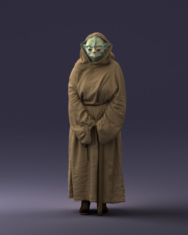 woman yoda 1101-5 Model 3D .c4d .max .obj .3ds .fbx .stl .blend 