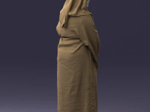 000305 Alien Monk with Staff 1101 3D Model