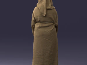 000305 Alien Monk with Staff 1101 3D Model