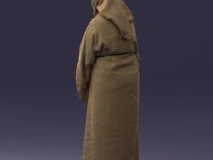 000305 Alien Monk with Staff 1101 3D Model