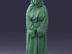 000305 Alien Monk with Staff 1101 3D Model