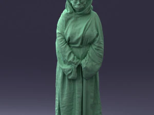 000305 Alien Monk with Staff 1101 3D Model