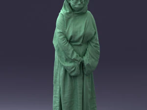 000305 Alien Monk with Staff 1101 3D Model