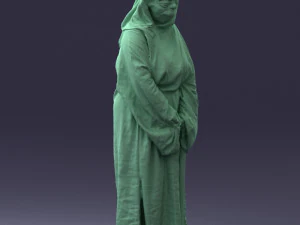 000305 Alien Monk with Staff 1101 3D Model