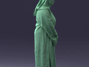 000305 Alien Monk with Staff 1101 3D Model
