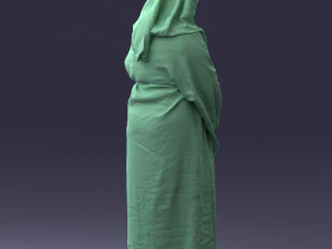 000305 Alien Monk with Staff 1101 3D Model