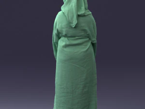 000305 Alien Monk with Staff 1101 3D Model