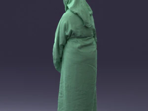 000305 Alien Monk with Staff 1101 3D Model