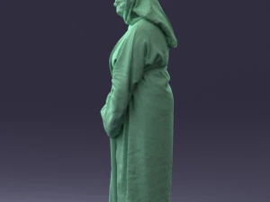 000305 Alien Monk with Staff 1101 3D Model