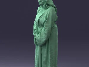 000305 Alien Monk with Staff 1101 3D Model