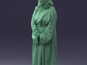 000305 Alien Monk with Staff 1101 3D Model