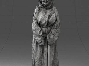 000305 Alien Monk with Staff 1101 3D Model