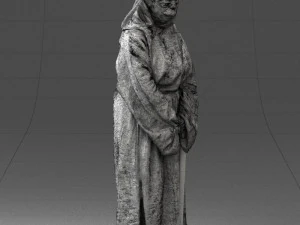 000305 Alien Monk with Staff 1101 3D Model