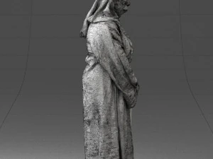 000305 Alien Monk with Staff 1101 3D Model