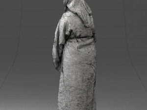 000305 Alien Monk with Staff 1101 3D Model