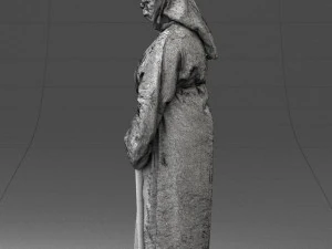 000305 Alien Monk with Staff 1101 3D Model