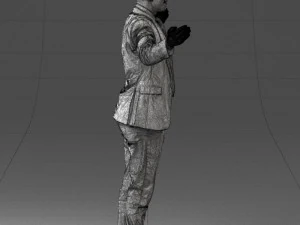 000297 Businessman in Blue Suit with Open Arms 1016 3D Model