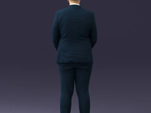 000298 Businessman in Blue Suit with Red Tie 1016 3D Model