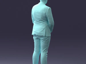 000298 Businessman in Blue Suit with Red Tie 1016 3D Model