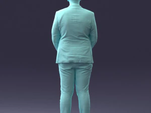 000298 Businessman in Blue Suit with Red Tie 1016 3D Model