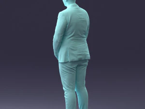 000298 Businessman in Blue Suit with Red Tie 1016 3D Model