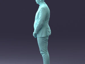 000298 Businessman in Blue Suit with Red Tie 1016 3D Model