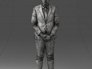 000298 Businessman in Blue Suit with Red Tie 1016 3D Model