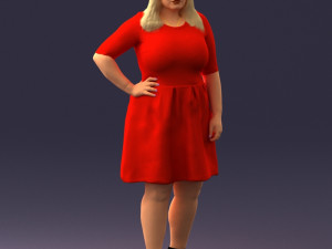 woman in red 1016-3 Model 3D